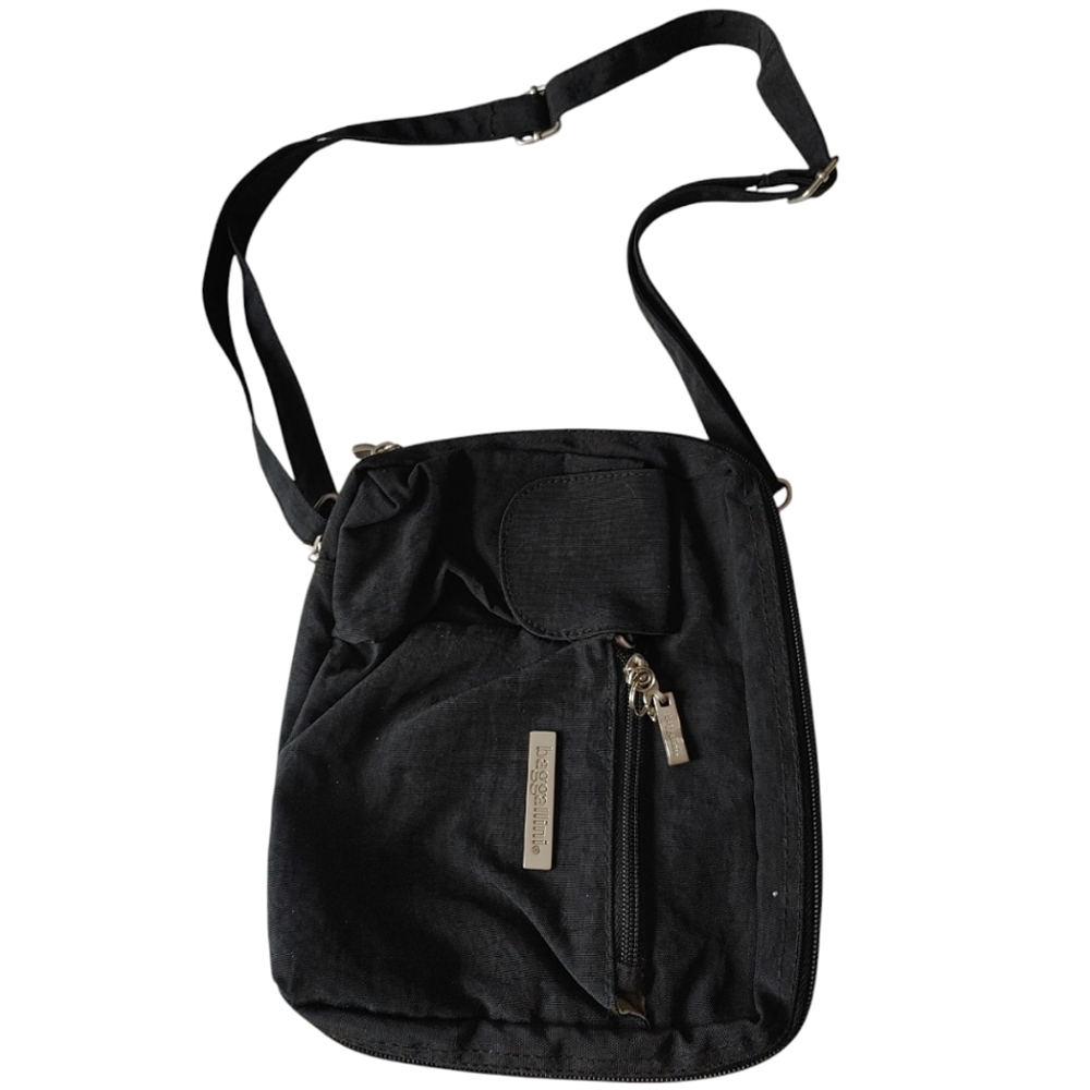 3/$25 Baggallini Black Nylon Travel Crossbody Bag